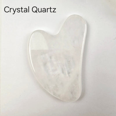 Stone Gua Sha Face Massage Tool - Crystal Quartz gua sha labeled