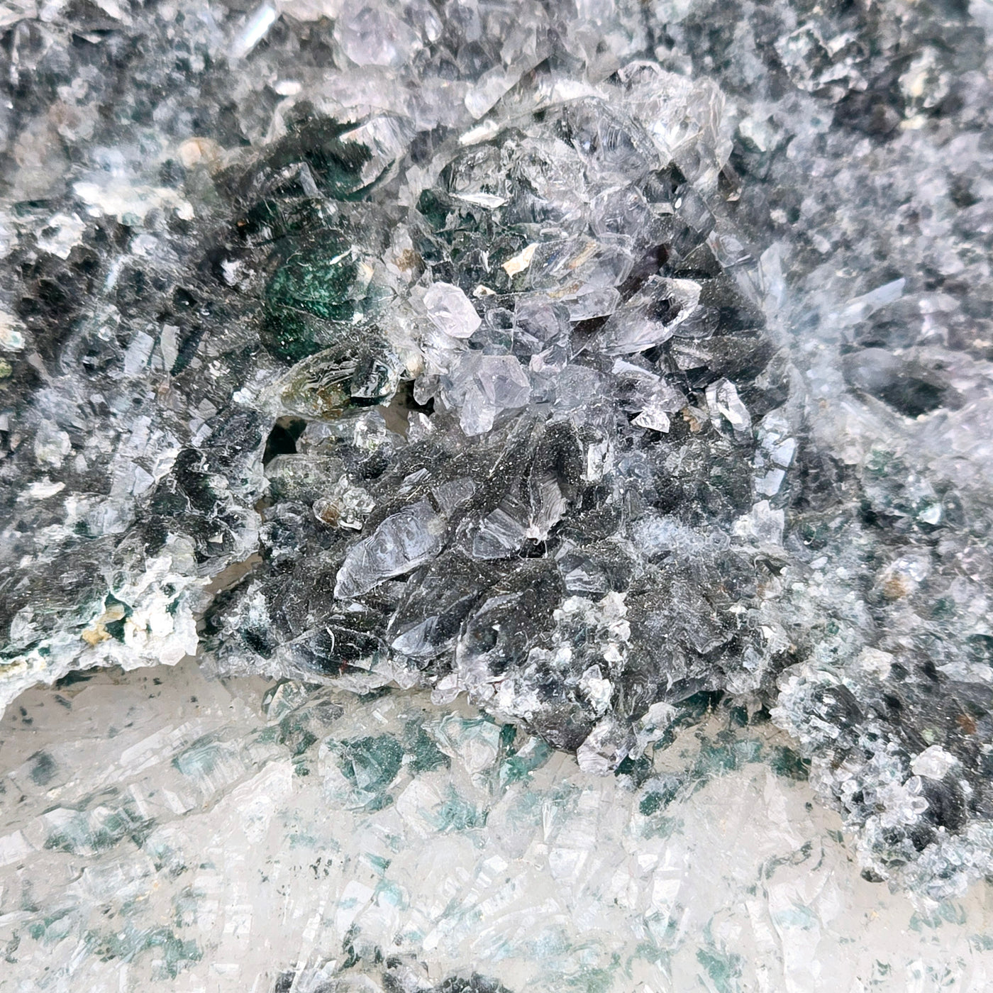 Chlorite Crystal Quartz Cluster #3 closeup for detail