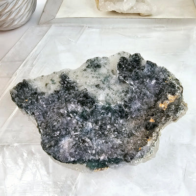 Chlorite Crystal Quartz Cluster #3 back view