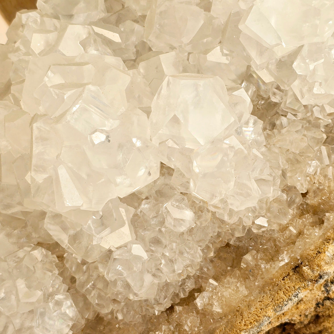 Calcite Crystal Cluster on Limestone - High Grade closeup for detail