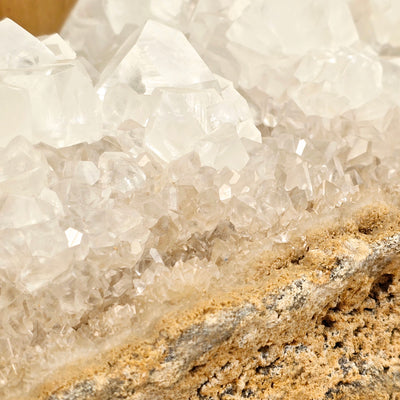 Calcite Crystal Cluster on Limestone - High Grade closeup for detail