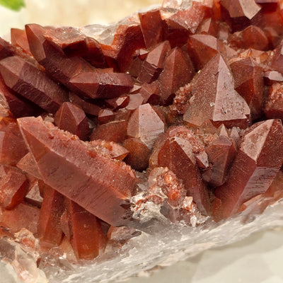 Red Hematite Quartz - Natural Crystal Cluster #1 closeup for detail