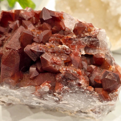 Red Hematite Quartz - Natural Crystal Cluster #1 closeup for detail