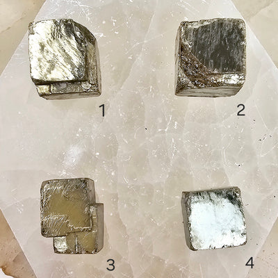 Pyrite Cube - You Choose variants 1, 2, 3, 4 labeled