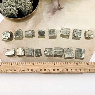 Pyrite Cube - You Choose all variants with ruler for size reference