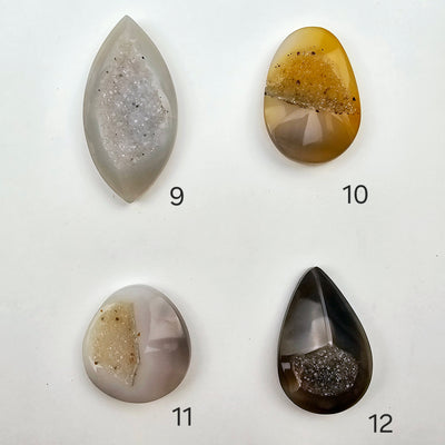 Natural Agate Druzy Cabochon - High Quality - You Choose variants 9, 10, 11, 12 labeled