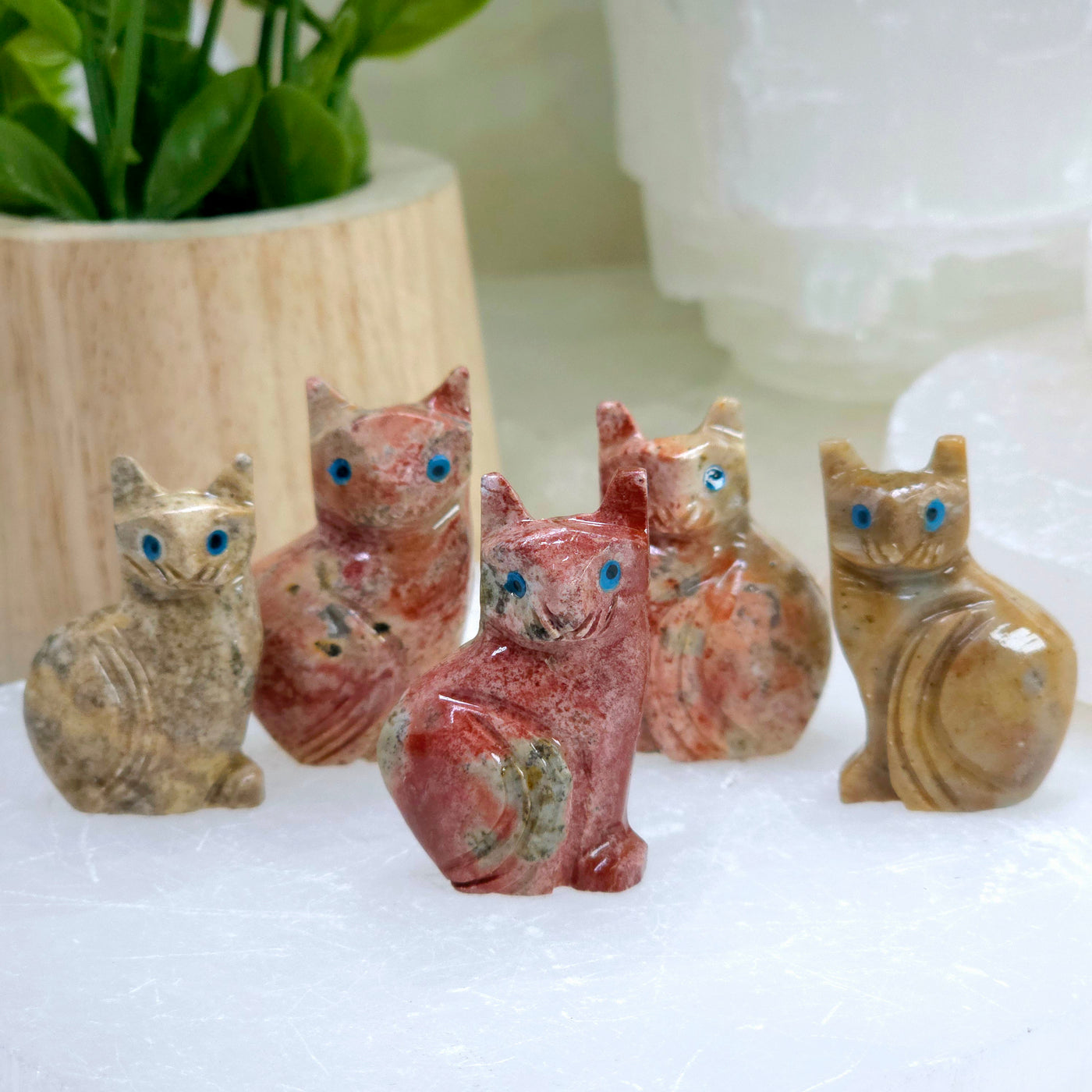 Soapstone Cat Carving from Peru - You Choose Color closeup for detail