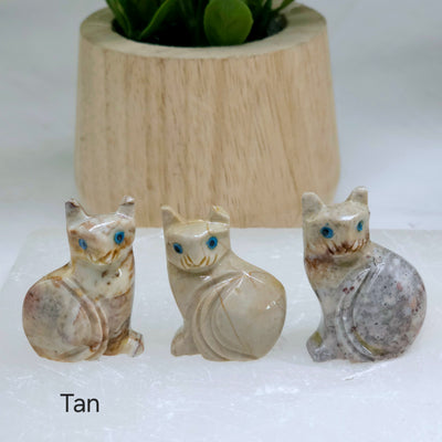 Soapstone Cat Carving from Peru - You Choose Color tan variant labeled