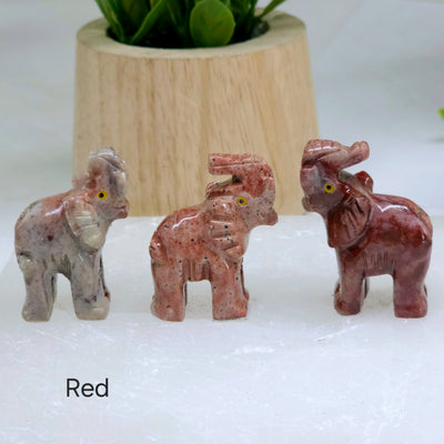 Soapstone Elephant Carving from Peru - You Choose Color - red variant labeled