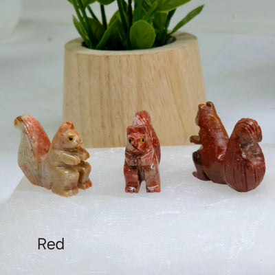 Soapstone Squirrel Carving from Peru - You Choose Color red variant labeled