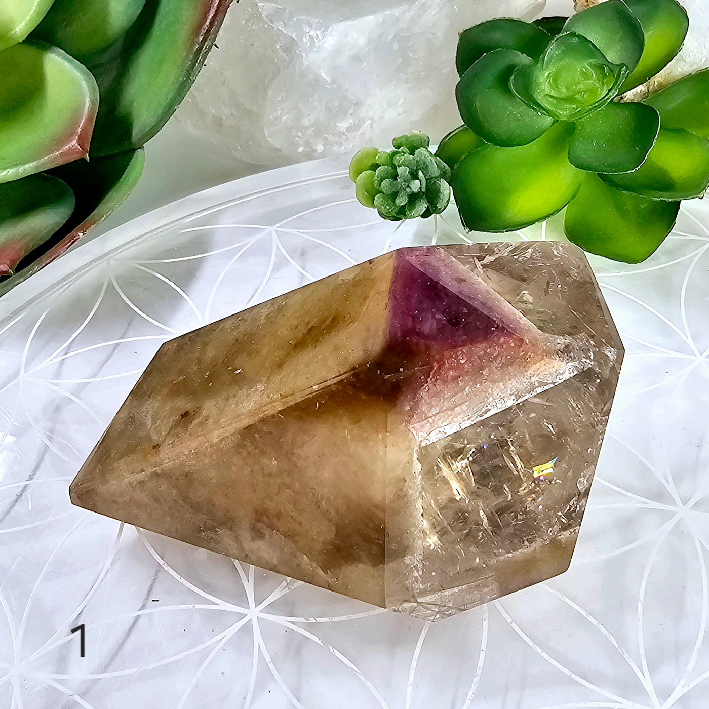 Ametrine Polished Freeform Crystal - Smokey Citrine With Amethyst - You Choose variant 1 labeled