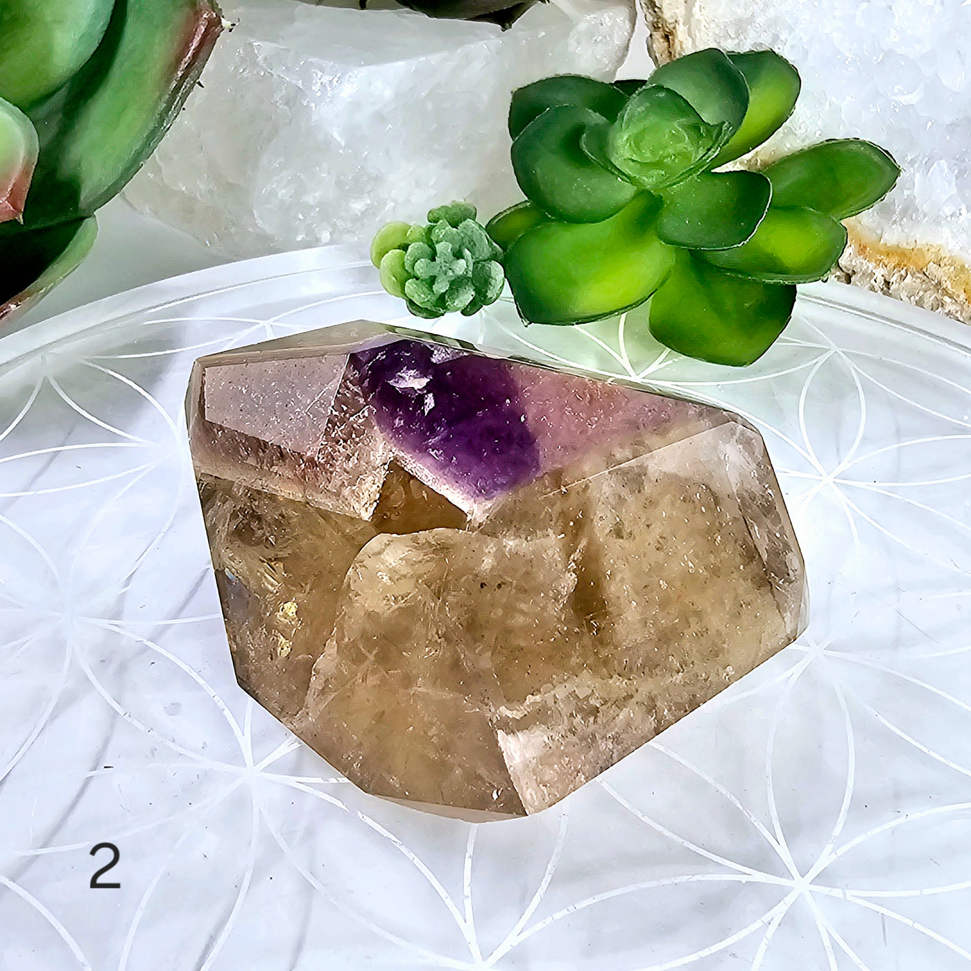 Ametrine Polished Freeform Crystal - Smokey Citrine With Amethyst - You Choose variant 2 labeled