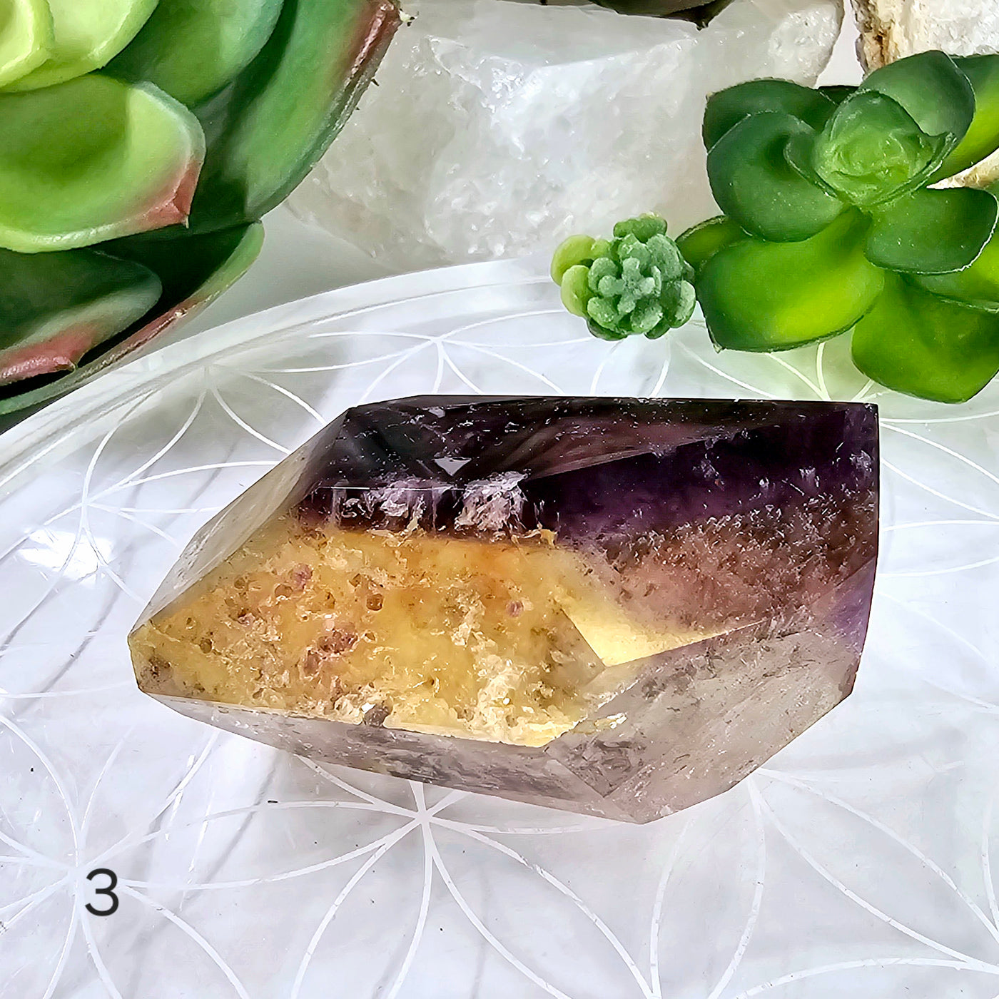 Ametrine Polished Freeform Crystal - Smokey Citrine With Amethyst - You Choose variant 3 labeled