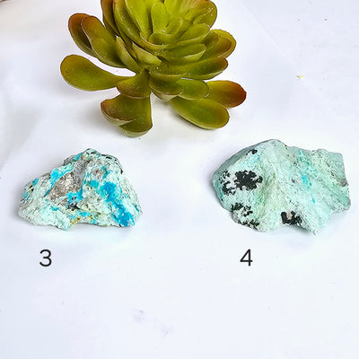 Rough Turquoise with Chrysocolla Crystal - You Choose variants 3 and 4 labeled