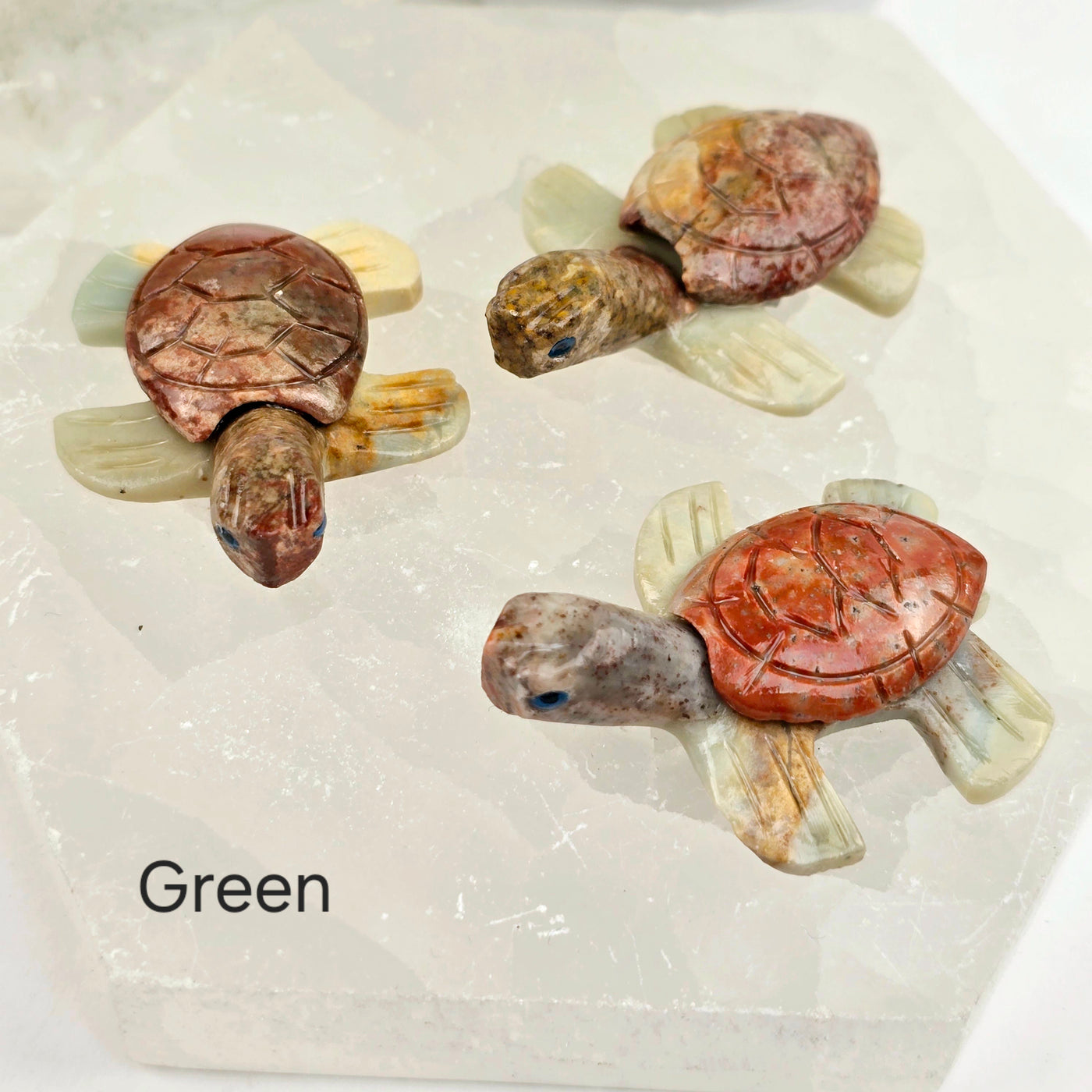 Soapstone Turtle Carving from Peru - You Choose Color green variant labeled