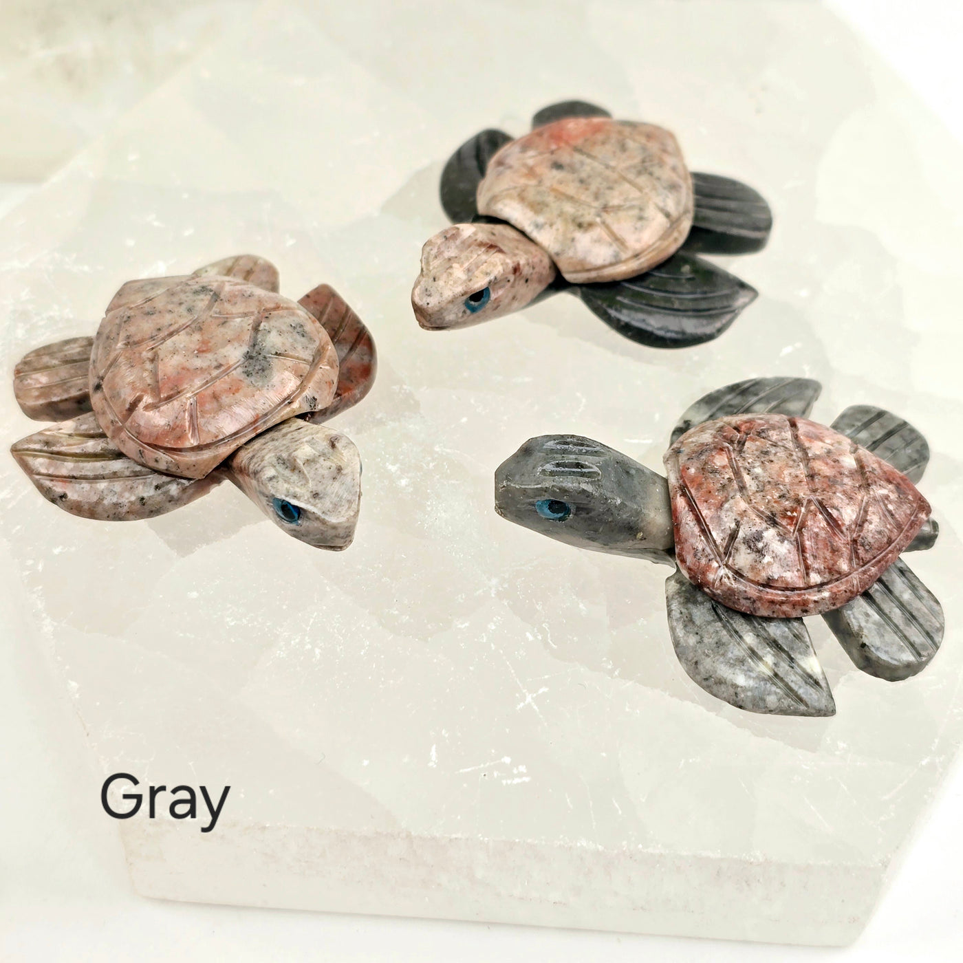 Soapstone Turtle Carving from Peru - You Choose Color gray variant labeled