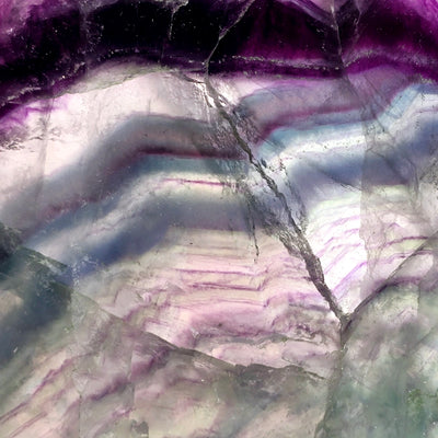 Rainbow Fluorite Crystal Slab - One-of-a-Kind #2 closeup for detail