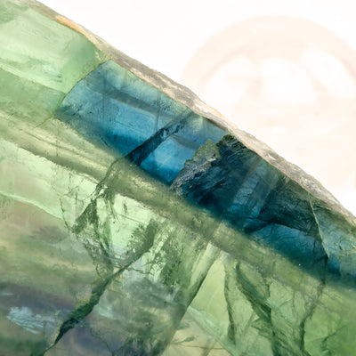 Green Fluorite Crystal Slab - One-of-a-Kind closeup for detail