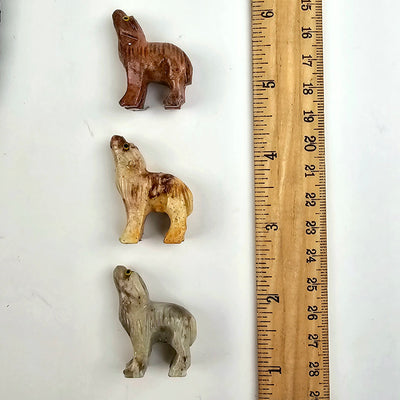 Soapstone Dog Carving from Peru - You Choose Color all variants with ruler for size reference