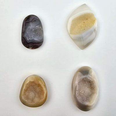 Natural Agate Druzy Cabochons 4 top view