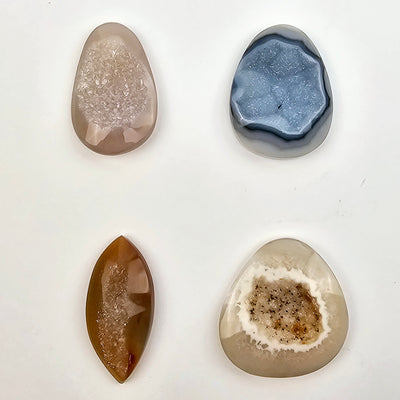 Natural Agate Druzy Cabochons 4 top view