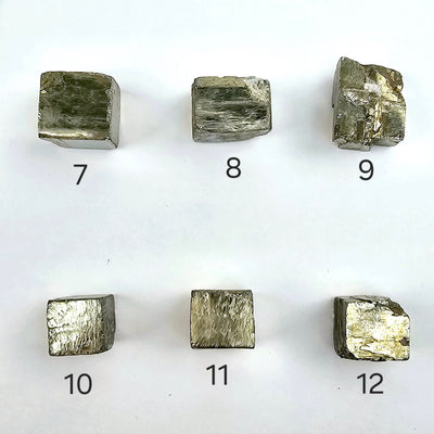 Pyrite Crystal Cube - You Choose #2 variants 7, 8, 9, 10, 11, and 12 labeled