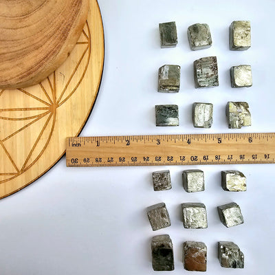 Pyrite Crystal Cube - You Choose #2 all variants with ruler for size reference