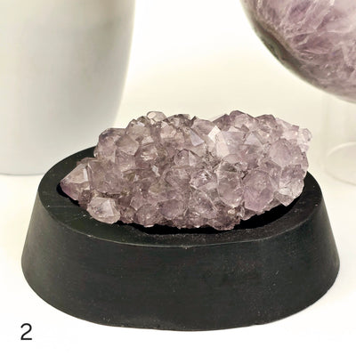 Amethyst Crystal Cluster on Wooden Base from Uruguay - You Choose variant 2 labeled