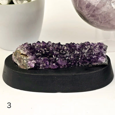 Amethyst Crystal Cluster on Wooden Base from Uruguay - You Choose variant 3 labeled