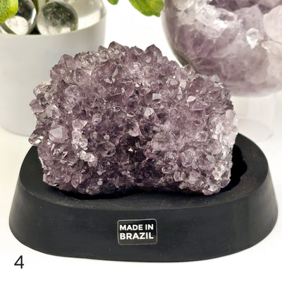 Amethyst Crystal Cluster on Wooden Base from Uruguay - You Choose variant 4 labeled