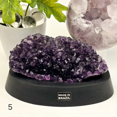 Amethyst Crystal Cluster on Wooden Base from Uruguay - You Choose variant 5 labeled