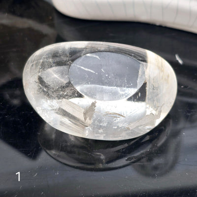 Polished Crystal Quartz Lens with Manifestations - You Choose variant 1 labeled