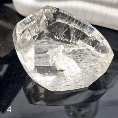 Polished Crystal Quartz Lens with Manifestations - You Choose variant 4 labeled