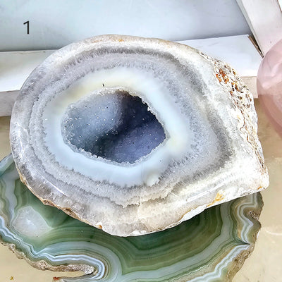 Agate Geode Half - Large Natural Crystal Geode - You Choose #1 variant 1 labeled