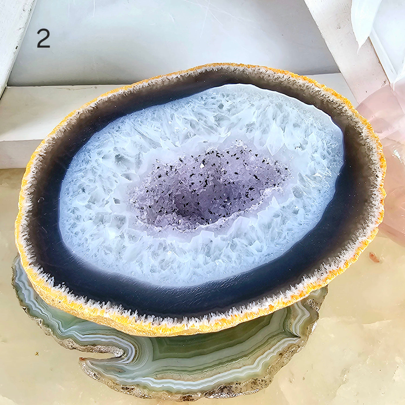 Agate Geode Half - Large Natural Crystal Geode - You Choose #1 variant 2 labeled