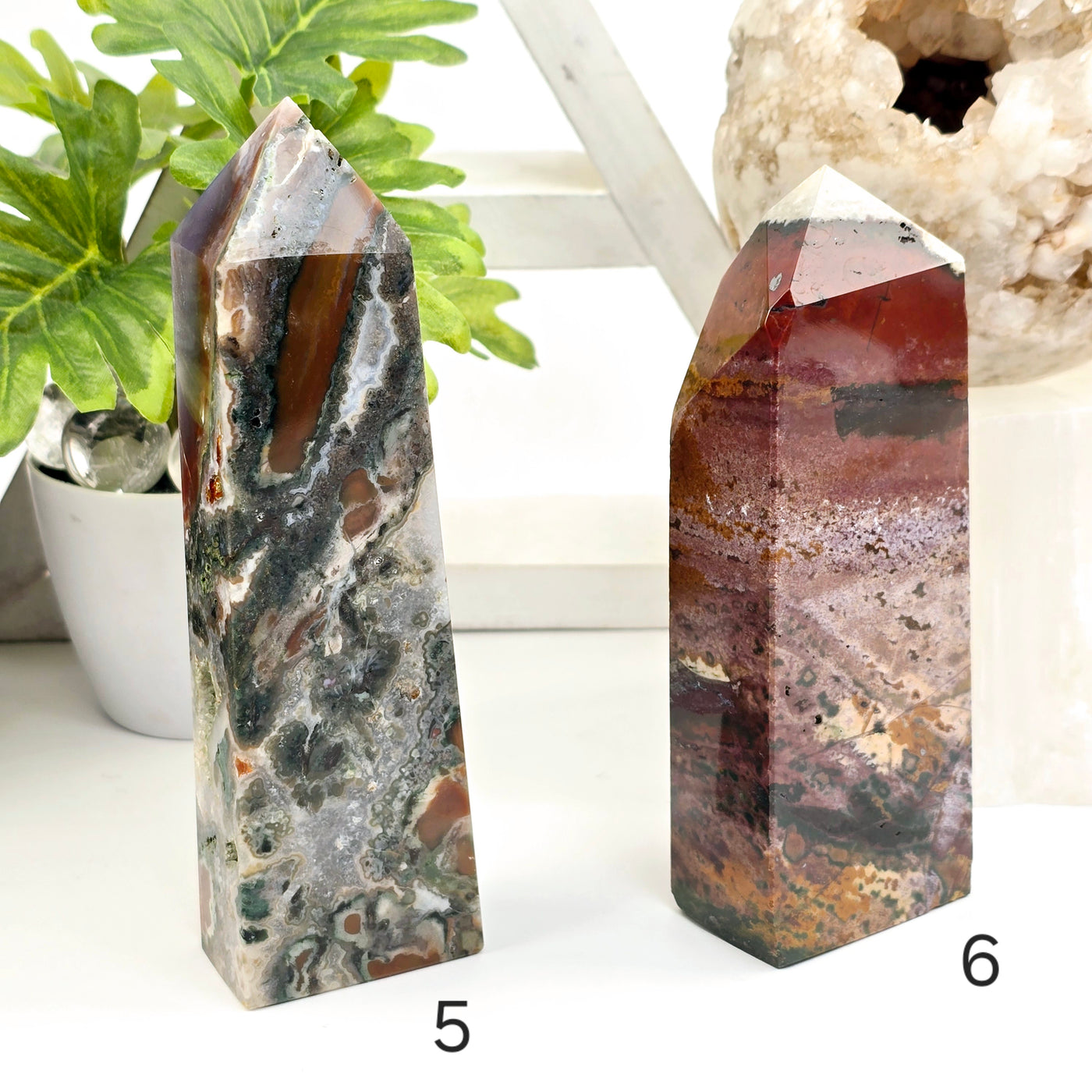 Ocean Jasper Polished Tower - You Choose variants 5 and 6 labeled