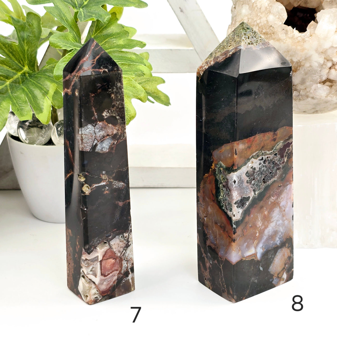 Ocean Jasper Polished Tower - You Choose variants 7 and 8 labeled