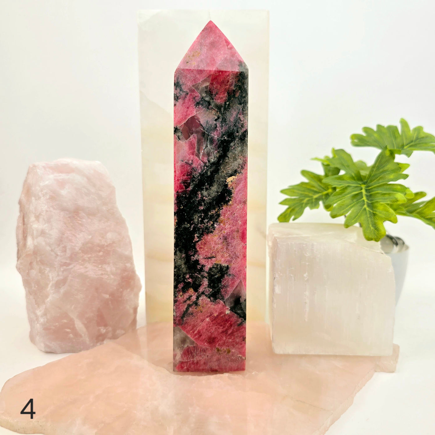 Rhodonite Polished Crystal Tower - You Choose variant 4 labeled