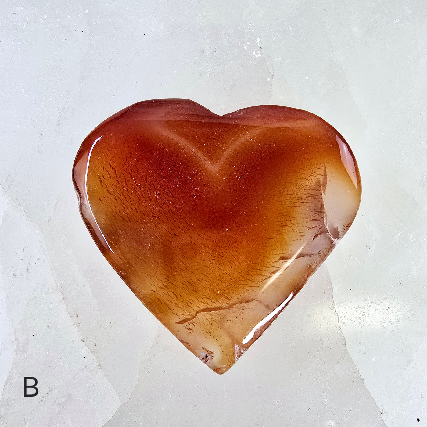 Carnelian Crystal Hearts - You Choose #2 variant B labeled