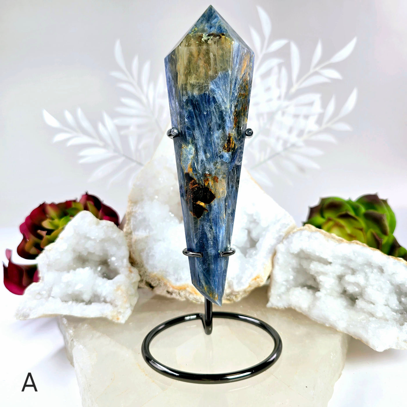 Blue Kyanite Crystal Wand on Stand - You Choose #2 variant A labeled