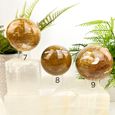 Ocean Jasper Polished Crystal Sphere YOU CHOOSE #2 spheres 7, 8, and 9 labeled