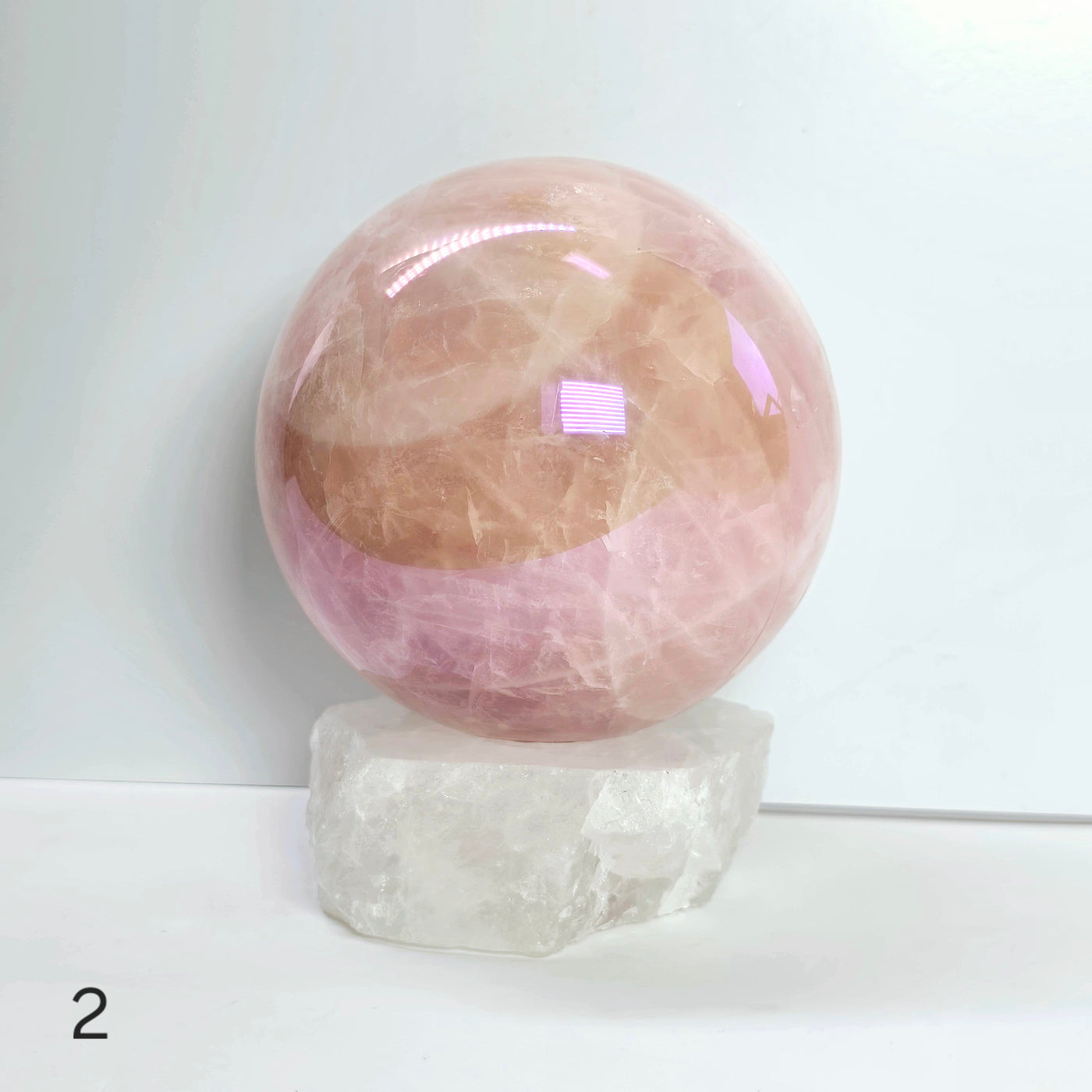 Angel Aura Rose Quartz Large Crystal Sphere - You Choose variant 2 labeled