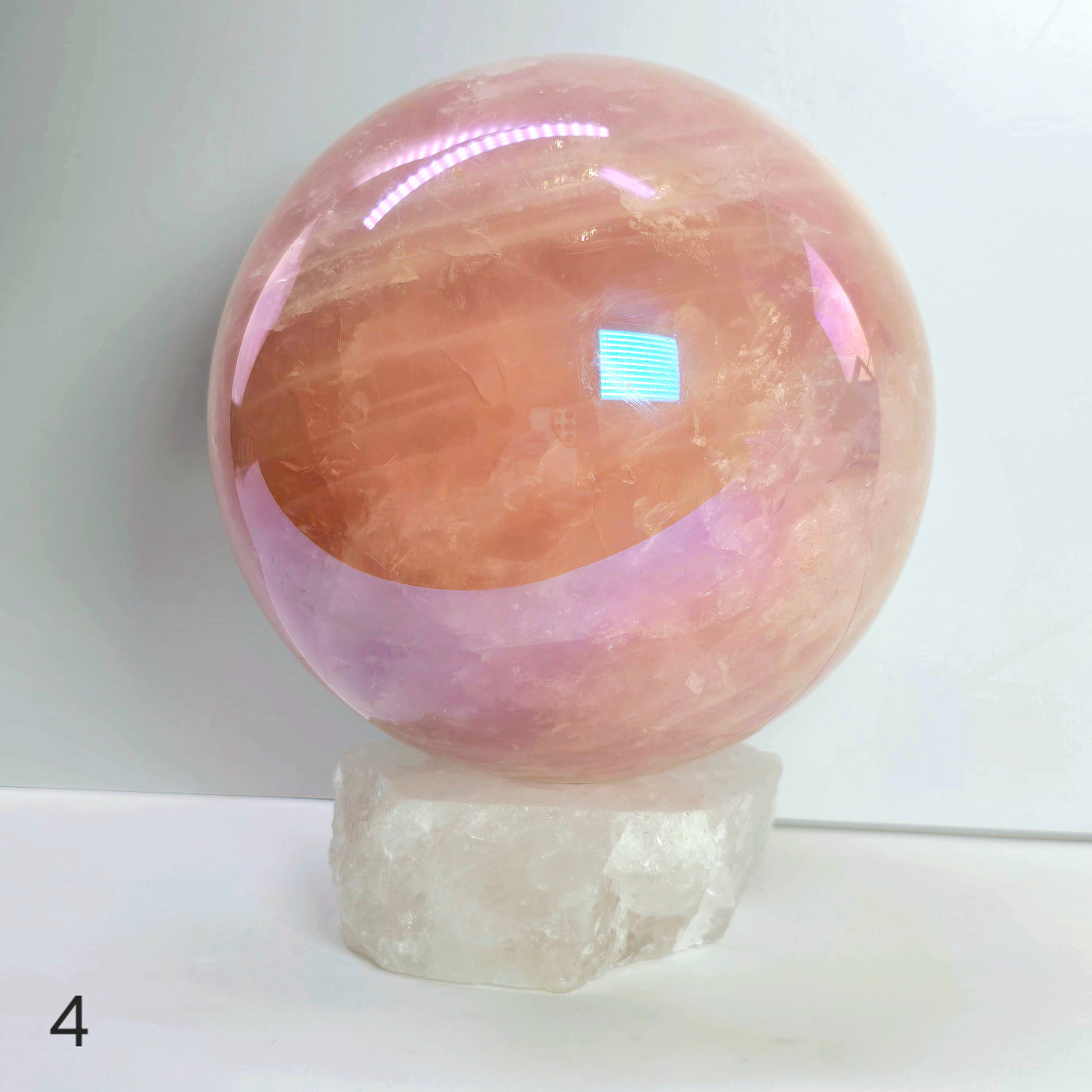 Angel Aura Rose Quartz Large Crystal Sphere - You Choose variant 4 labeled