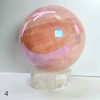 Angel Aura Rose Quartz Large Crystal Sphere - You Choose variant 4 labeled