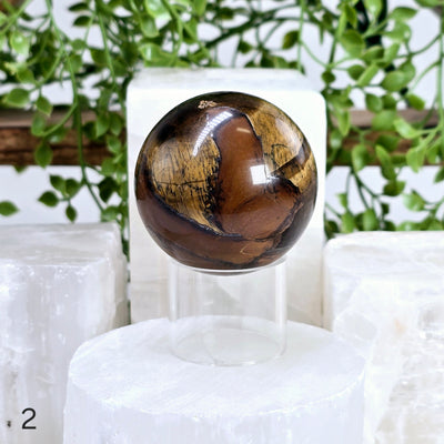 Tigers Eye Polished Crystal Sphere - You Choose variant 2 labeled