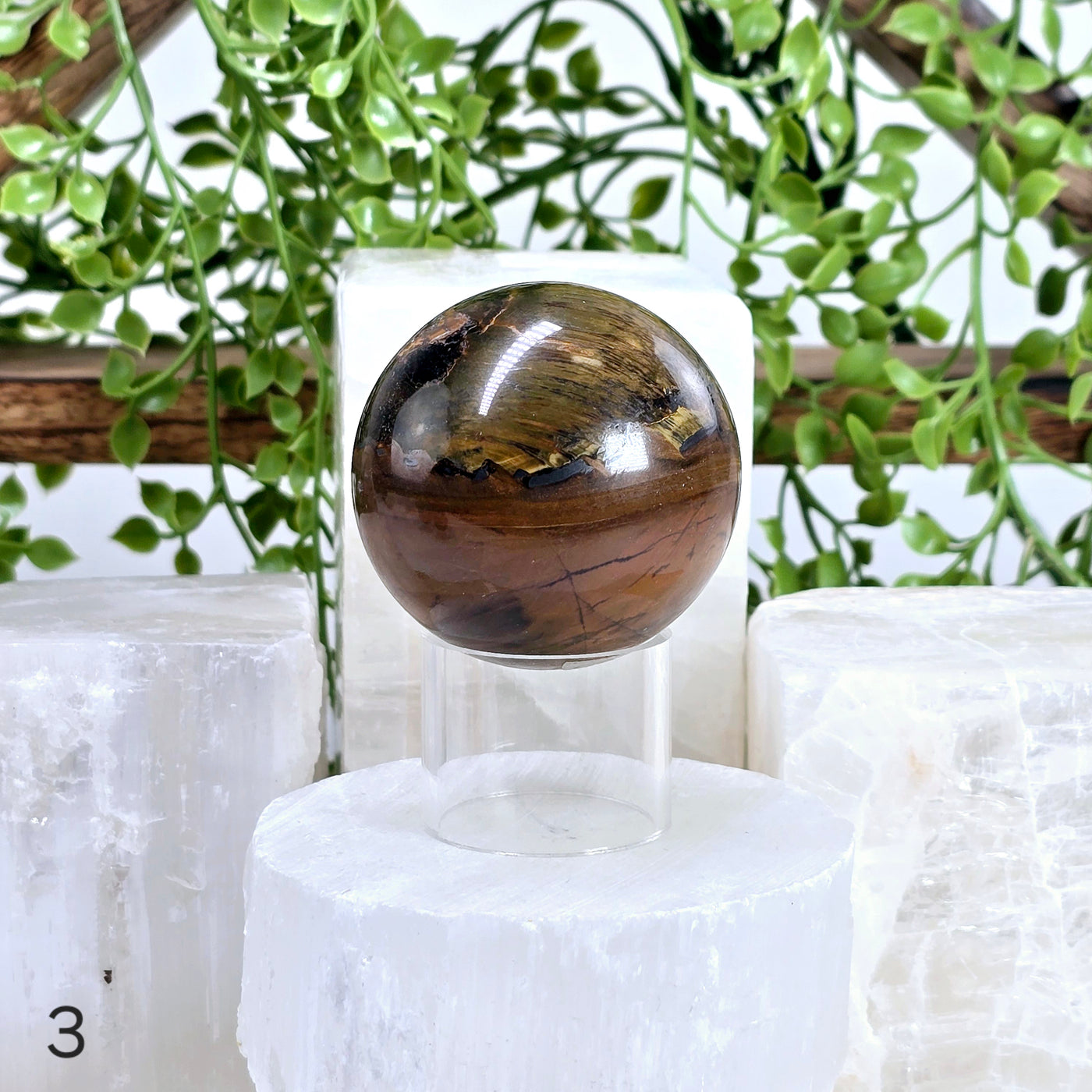 Tigers Eye Polished Crystal Sphere - You Choose variant 3 labeled