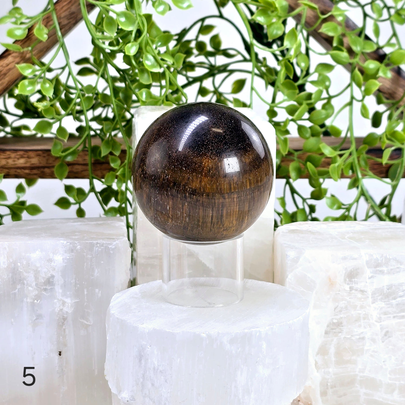 Tigers Eye Polished Crystal Sphere - You Choose variant 5 labeled