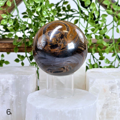 Tigers Eye Polished Crystal Sphere - You Choose variant 6 labeled