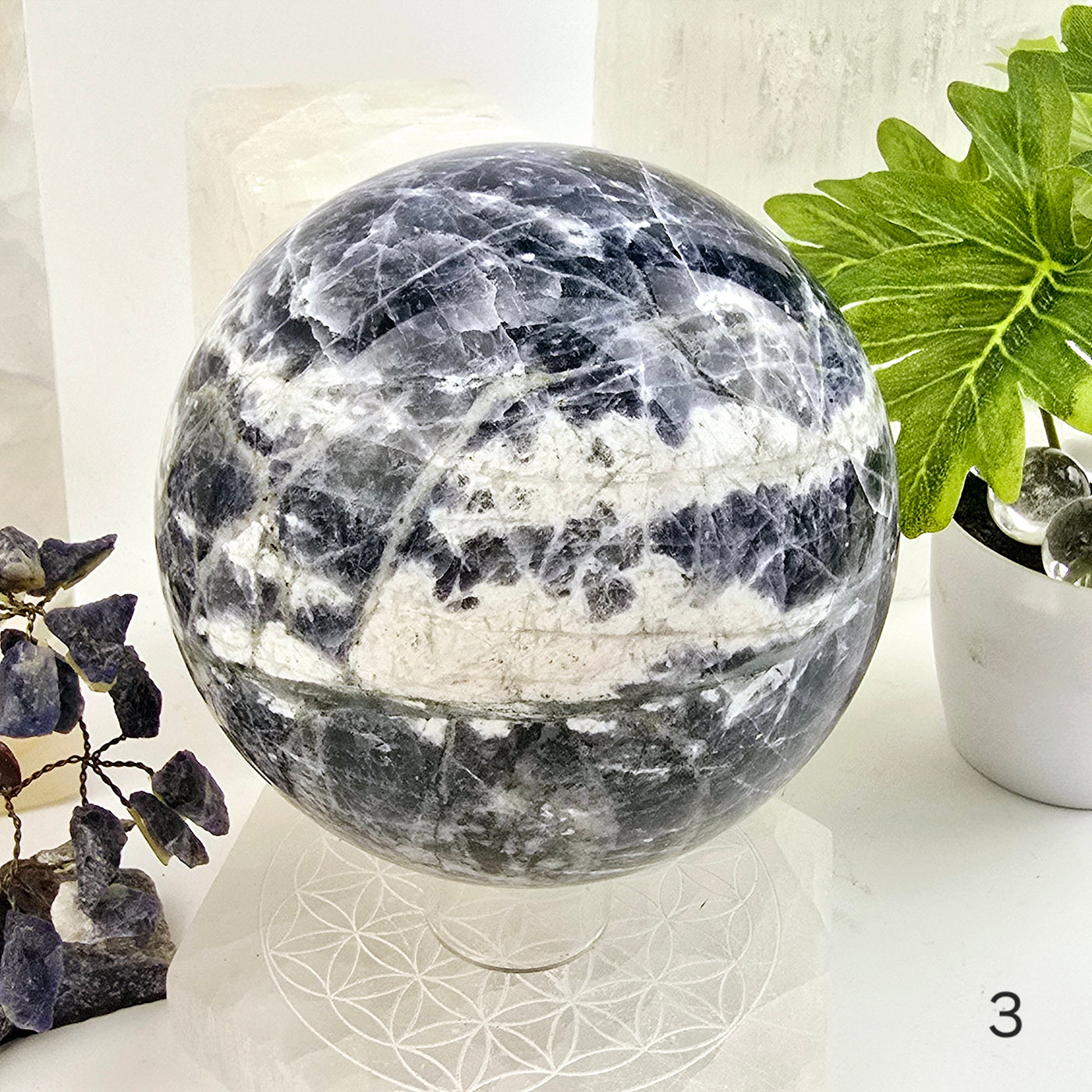 Sodalite Crystal Sphere - You Choose variant 3 labeled