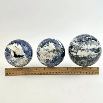 Sodalite Crystal Sphere - You Choose all variants with ruler for size reference